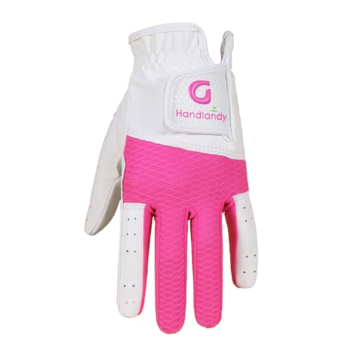 Womens Golf Gloves - Breathable Yoga Mesh Back - Full Pink - Small