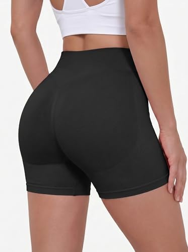 Butt Lifting Gym Shorts for Women - 4.5" Inseam, Classic Black