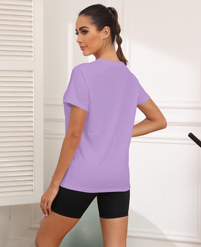 KevaMolly Women's UPF50+ Athletic Workout Tops - Medium / Z Taro Purple