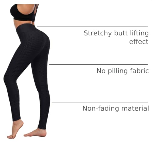 High Waist Scrunch Butt Leggings for Women - Textured Yoga Pants