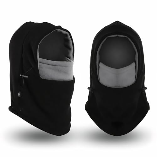 Balaclava Ski Mask - Winter Thermal Face Mask Neck Gaiter - Black