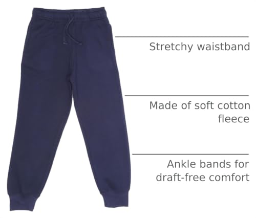 Girls’ Navy Blue Cotton Fleece Sweatpants 14-16 Years Activewear