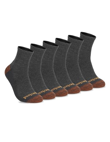 Comfort Quarter Socks for Men - Arch Support, Padded Cushion, Charcoal (Size 7-12)
