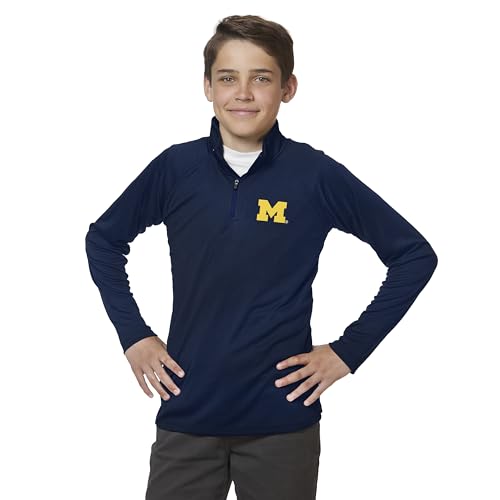 Michigan Wolverines Youth 1/4 Zip Pullover Wind Shirt - Small
