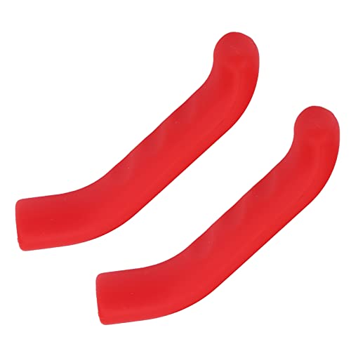 Anti-Slip Bike Brake Grip Covers - Shockproof Silicone - Red
