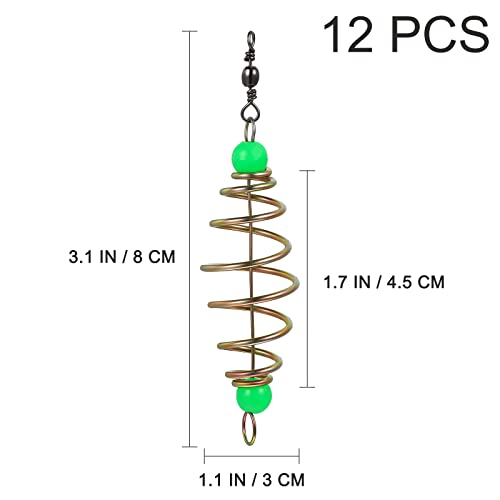 12PCS Luminous Carp Fishing Feeder Bait Cage Set