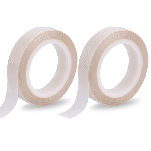 2 Rolls 0.51inx32.81ft PTFE Low Friction Tapes, Drawer Slide Glide Tape Abrasion Squeak Resistant Surface Protection Tape for Wood Drawer Cabinet Curtain Furniture(White)