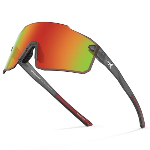 KastKing Etowah Polarized Sunglasses, Matte Smoke Crystal Frame with Copper Burgundy Mirror Lenses