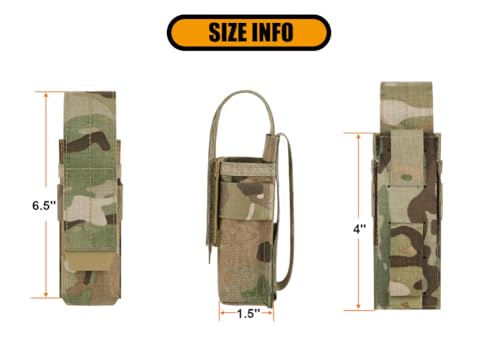 KRYDEX MC Molle Flashlight Holster with Adjustable Torch & Mace Spray Holder