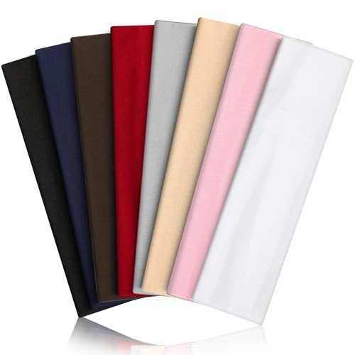 8-Pack Summer Headbands for Women & Men | Non-Slip Elastic Fitness Headbands
