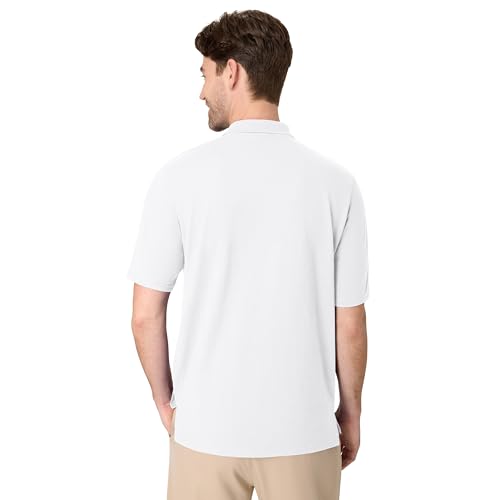 X-Large White Men's X-Temp Performance Polo Shirt - Odor Control