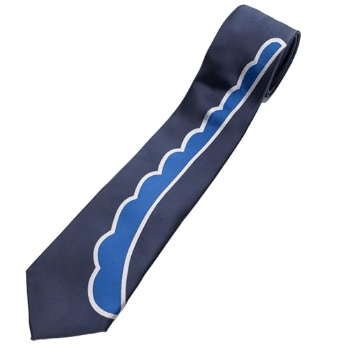 Men's Navy Blue Necktie with Modern Wave Pattern - Formal Wear
