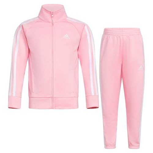 adidas Girls 2-Piece Pink Tricot Track Set - Size 6X