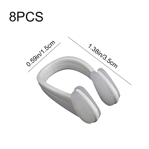 8-Pack Silicone Swimming Nose Clips - Waterproof Reusable Nose Plugs