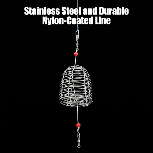 Persei 6Pcs Stainless Steel Fishing Bait Cage Traps – S/M/L Size Kit