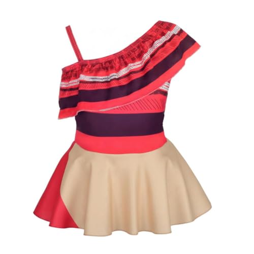 Dressy Daisy Girls One-Shoulder Ruffle Swimsuit with Accessories, Multicoloured 3-4T