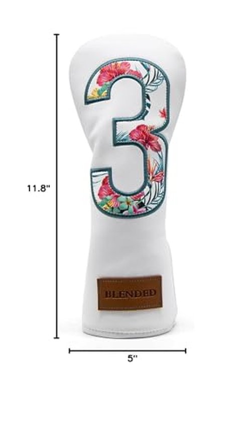 BAIRBRE Golf Club Covers Driver Covers Fairway Wood Headcover Hybrid Cover Leather Mallet Putter Covers Blade Headcovers Golf Head Covers for Most Brand (for Fairway Wood 3)