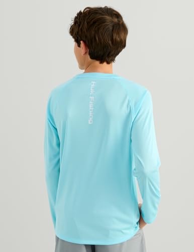 HUK Kids Pursuit Solid Long Sleeve Fishing Shirt - Large Caicos