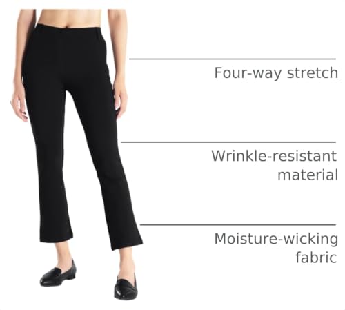 Yogipace Kick Flare Cropped Yoga Dress Pants, 26" Inseam, Black