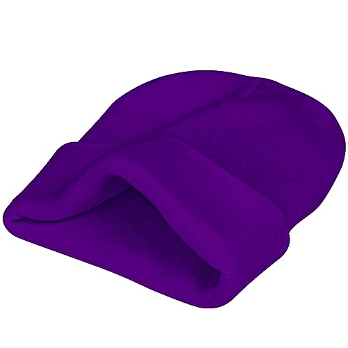 Soft Warm Slouchy Beanie Hat for Men & Women - Purple
