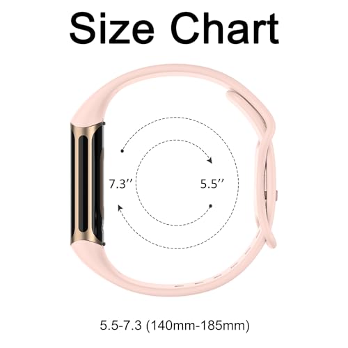 Floral Engraved Replacement Band for Fitbit Charge 6/5 - Light Pink