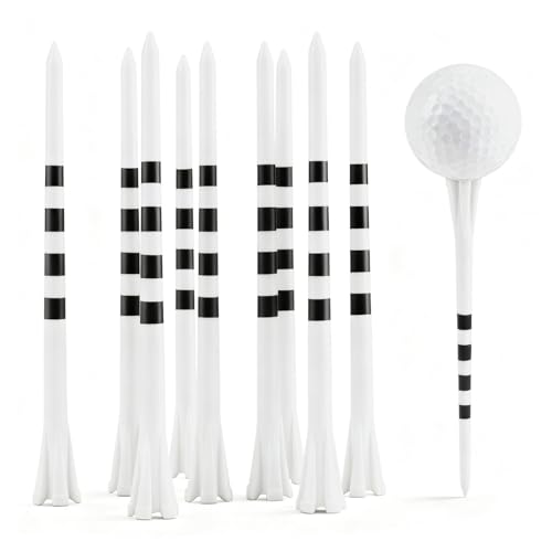 FINGER TEN Extra Long Golf Tees 5 Inch, 50 Pack, White, Durable Plastic
