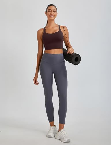 Women's Athletic Workout Tank Top with Built-in Bra - Large Cacao024