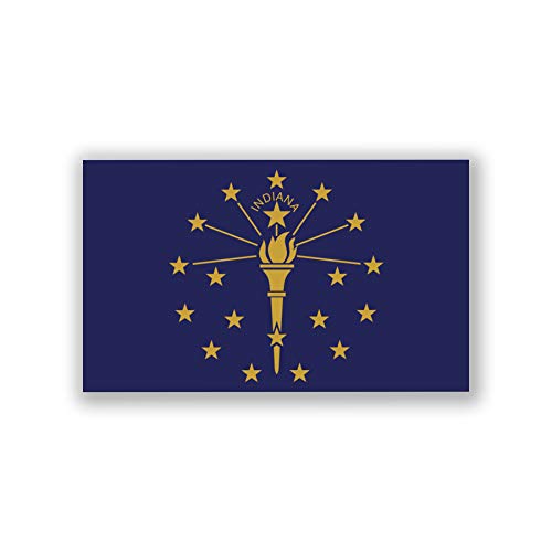 Indiana State Flag Decal Stickers - 2-Pack, 5"x3", Weather Resistant