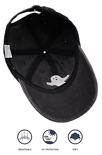 Halloween Baseball Cap for Men Women - Funny Embroidered Adjustable Black Hat, One Size