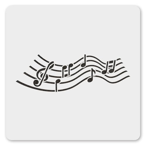 MAGJUCHE Jumping Music Notes Stencil 12 Inches, Reusable Musical Stencil for Painting DIY Crafts Decor