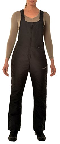 Women's Insulated Ski Bibs - Water Resistant Snow Pants - Medium/31" Inseam - Black