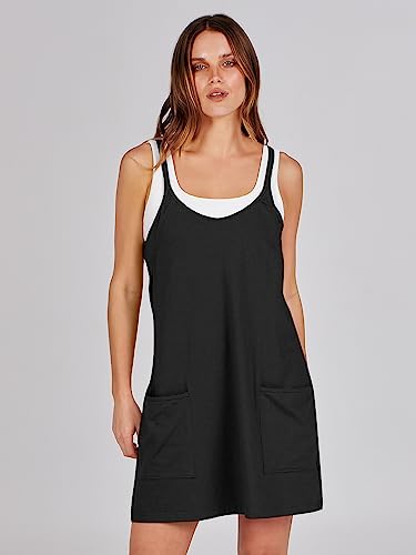 Women's Athletic Dress - Summer Tennis Workout Mini Romper with Built-in Shorts