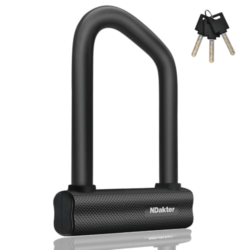 NDakter 18mm Heavy-Duty Anti-Theft Bike U Lock with 3 Keys, 5.9 x 2.6in Inner Size