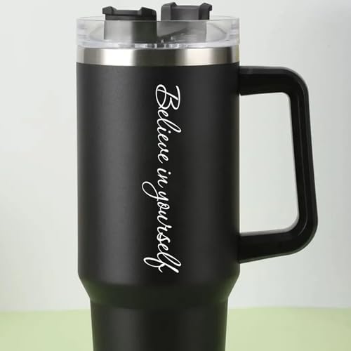 (3 Pcs) Believe in Yourself Mirror Sticker Inspirational Motivational Quote Vinyl Decal for Car Rear View Mirror Window Laptop Motorcycle Waterproof Aesthetic Sticker 4 Inches