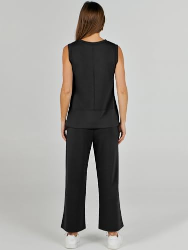 ANRABESS 2-Piece Travel Airport Outfits for Women - Large Black Set