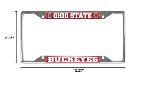 NCAA Chrome Metal License Plate Frame - Ohio State Buckeyes
