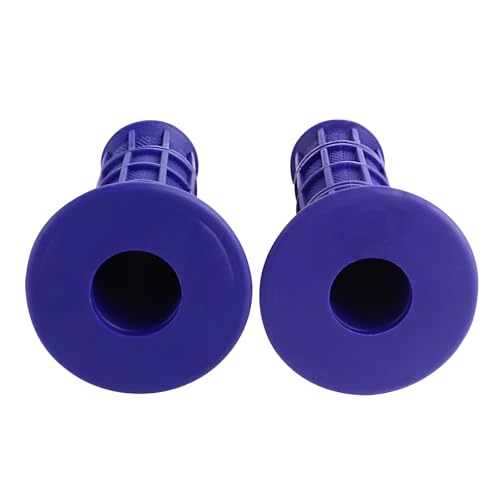Blue Motorcycle Handlebar Grips - Non-Slip Rubber 22mm
