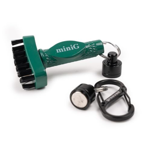 Grooveit Green MiniG Golf Club Brush - Detachable Magnet & Heavy-Duty Bristles, Used by Pros