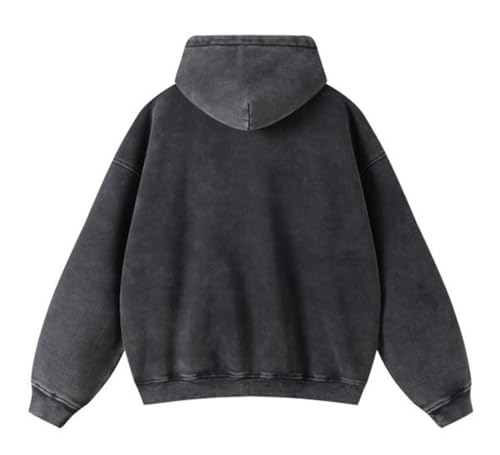 Oversize Men's Vintage Hoodie Zip Up Long Sleeve Sweatshirt with