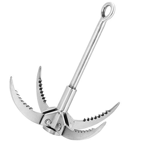 Dioche Grappling Hook, Stainless Steel Folding Grappling Hook Rock Climbing Claw Survival Tool Equipment