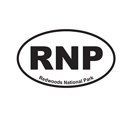 Redwoods National Park 5-Inch Oval Vinyl Sticker - Weatherproof Decal