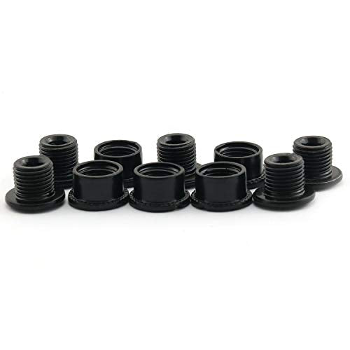 5pcs Black Chainring Bolts for Mountain & Road Bikes - 4.9mm