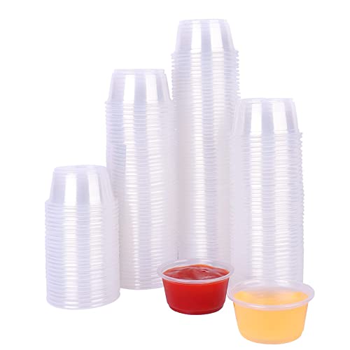 1 oz Disposable Mini Cups - Clear Portion Cups, 200 Count