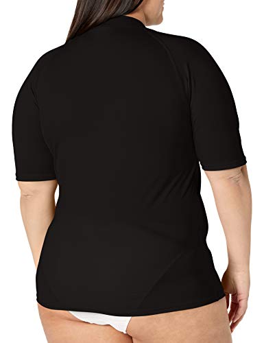 Plus-Size UPF 50+ Active Rashguard & Workout Top - 2X Black