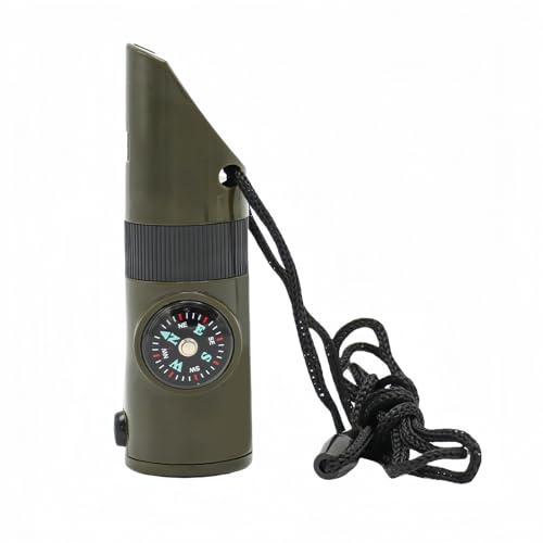 7-in-1 Emergency Survival Whistle Kit with Compass, Light & Signal Mirror