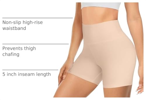MOREFEEL High Waisted Biker Shorts for Women -3'' / 5'' Tummy Control