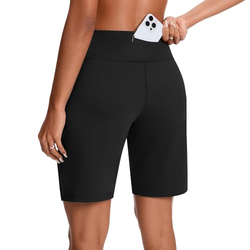 ZKIEYS Women's High Waisted Bermuda Shorts with Zipper Pocket X-Large Black