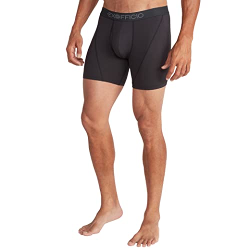 ExOfficio Men's Give-N-Go Sport Mesh Boxer Briefs 6'' Medium Black