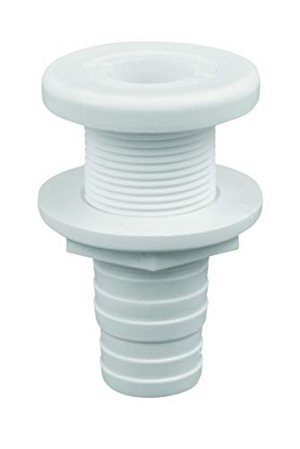 Thru-Hull Connector Fitting - Polypropylene, White Finish, One Size