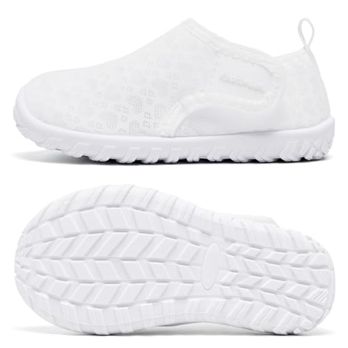 Toddler Water Shoes Boys Girls Quick Dry Beach Aqua Shoes - White, 6 Pairs